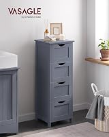 VASAGLE BBC50WT Bathroom Storage Cabinet 3 Drawers Matte White 30x32x81 cm view 2
