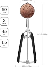 TJ POP Ice Cream Scoop 3 Tbsp 45ml Stainless Steel with Easy Release view 2