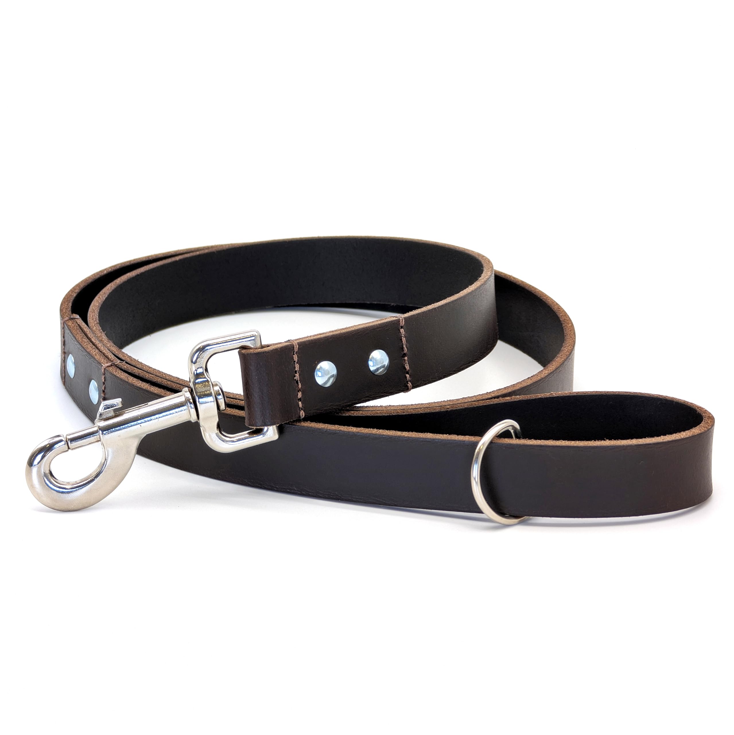 Ashford Ridge Full Grain Leather Dog Lead, Made in England - Brown Large (1.35m)