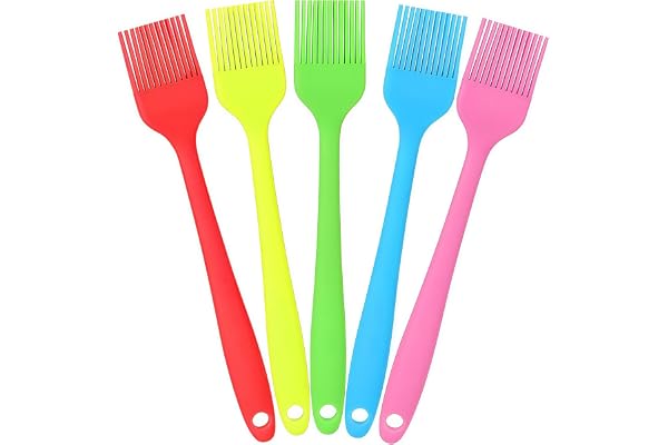 Silicone Basting Pastry Brush, Heat Resistant Silicone Brush Set for Cooking, One-Piece Design Oil Brush, Prefect of Baking,