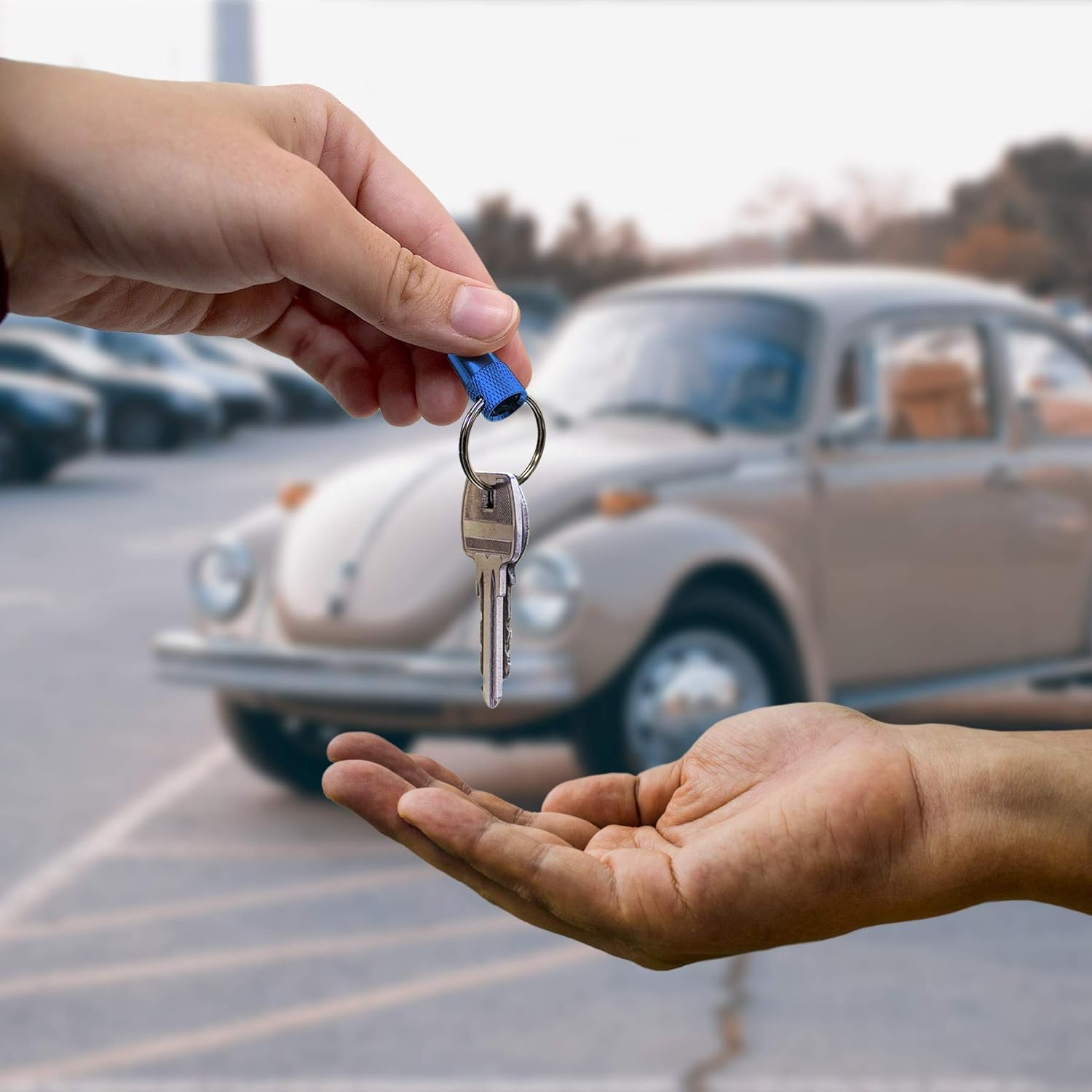 Lucky Line 3-Way Pull Apart Keychain,1 Pack, Red, Blue and Silver (71701): Office Products