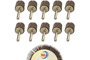 WA GRINDER WA 10PACK - 1"x1"x1/4" inch Industrial Grade Durable Mounted Flap Wheel Sander, Grit 60, Aluminum Oxide Sanding Flap Wheels with 1/4" Shank for Drill/Die Grinder, Remove Rust and Polish