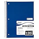 Mead Three-Subject College-Ruled Spiral Notebook, 1 Notebook, Color May Vary (05748)