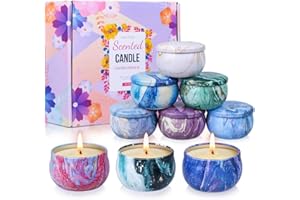 OFUN Scented Candles Gifts Set for Women, 9 Pack Aromatherapy Candles Pack Soy Wax with Essential Oil Include Lavender, Jasmine and Vanilla for Bridesmaid, Birthday, Valentine's, Mother's Day, Bath, Yoga