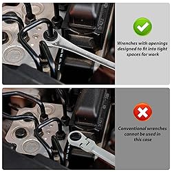 LOSCHEN 12pcs/set 8-19mm Metric Ratcheting Wrench