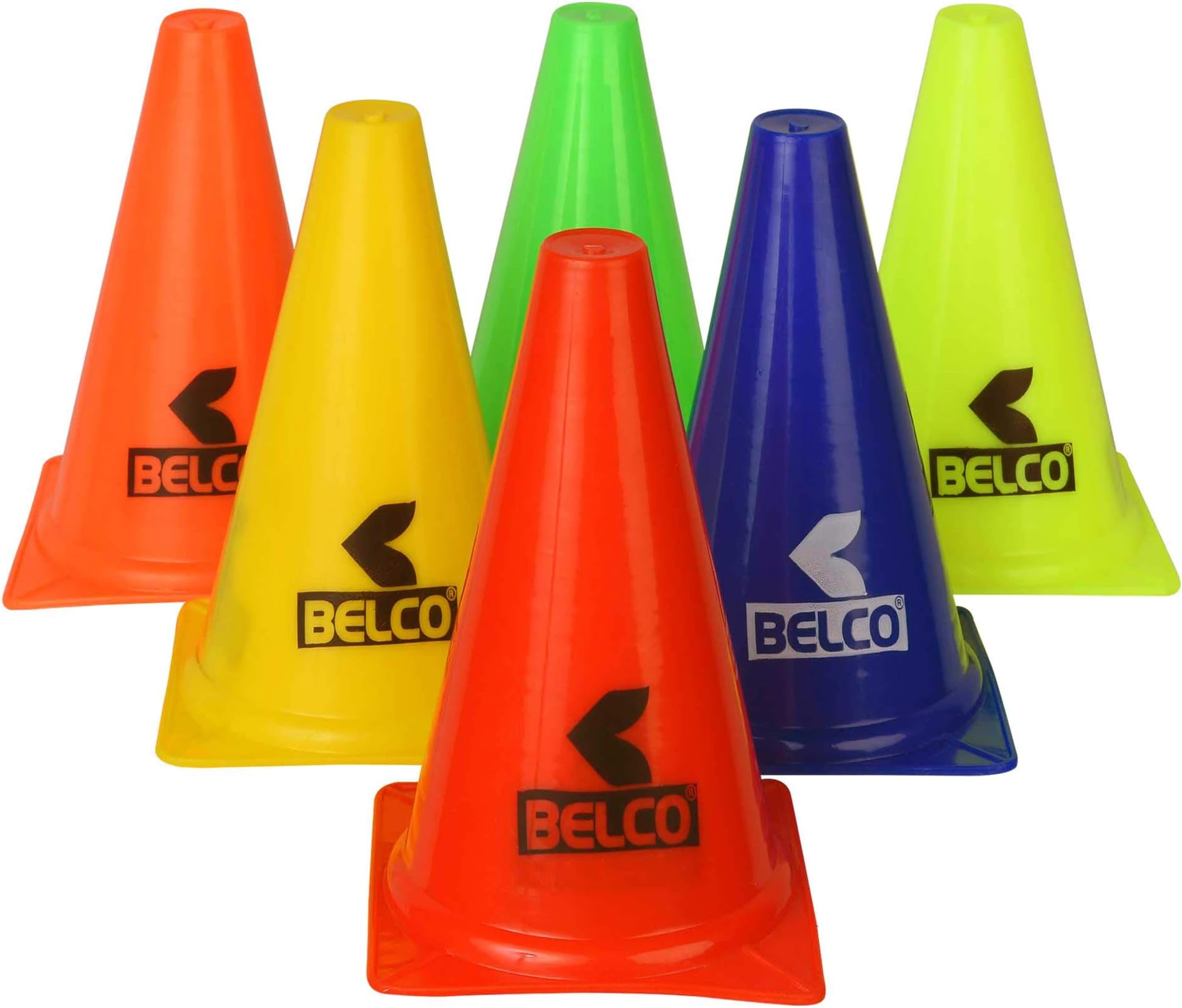 Belco Sports 12 Inch Cone Marker Set (Pack of 6, 12, 18, 24, 30, 36, 42, 48)