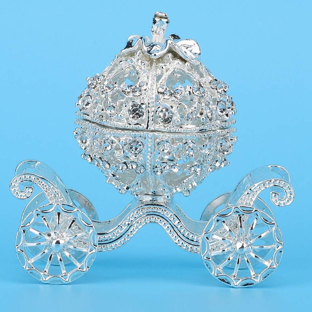Fydun Pumpkin Wagon Trinket Box 8.5x5x8cm Rhinestones Decorated Zinc Alloy Jewelry Box for Jewelry Display Organizer Room Decor Gifts - Image 4