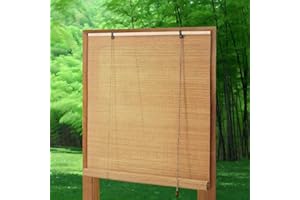 SOULITEM Bamboo Roller Shades Roman Shades for Window: Bamboo Blinds for Interior Windows and Outdoor Patio,Roll Up Blinds for Indoor Porch Light Filtering Sunshade,Easy to Install 32" W X 72" H