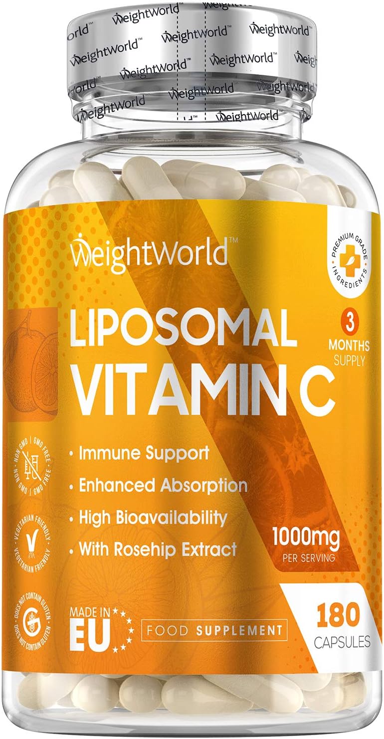 Liposomal Vitamin C Capsules 1000mg, 180 Vegan Capsules (3 Months Supply)