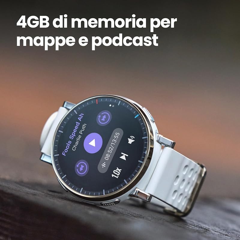 Active 3 Premium 45mm Smartwatch GPS Running, AMOLED 1,32” Vetro Zaffiro, Batteria 12gg, 4GB, NFC, Mappe Offline, 170+ sport, 5 ATM, Cardiofrequenzimetro e Fitness Tracker per Android e iPhone
