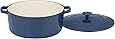 Cuisinart 7 Qt Round Casserole, Covered, Enameled Provencial Blue