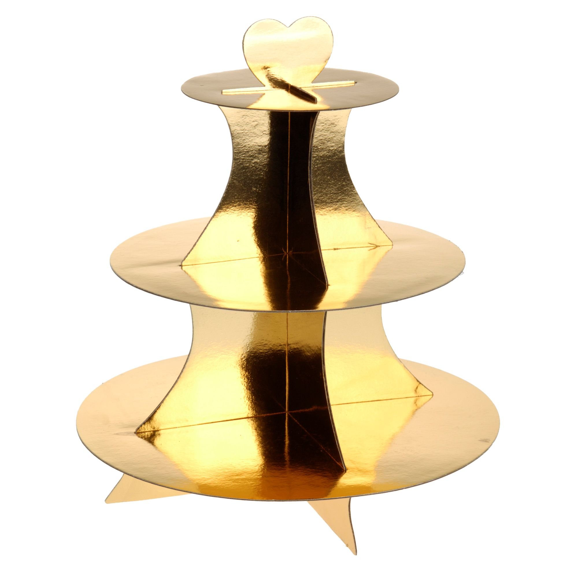 3 Tier Party Cardboard Fairy Cup Cake Cupcake Muffin Stand (Gold)