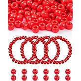 Taybonds 1000+ Pcs Pony Beads, Red Kandi Beads for Bracelet Making, Hair Braids, Necklaces, Key Chains, Jewelry