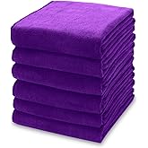 kimteny 13x28 Inches Kitchen Cloth Dish Towels, 400 GSM Premium Dishcloths, Super Absorbent Coral Velvet Microfiber Cleaning Cloths, Fast Drying Rags for Washing Dishes (6 Pack, Purple)