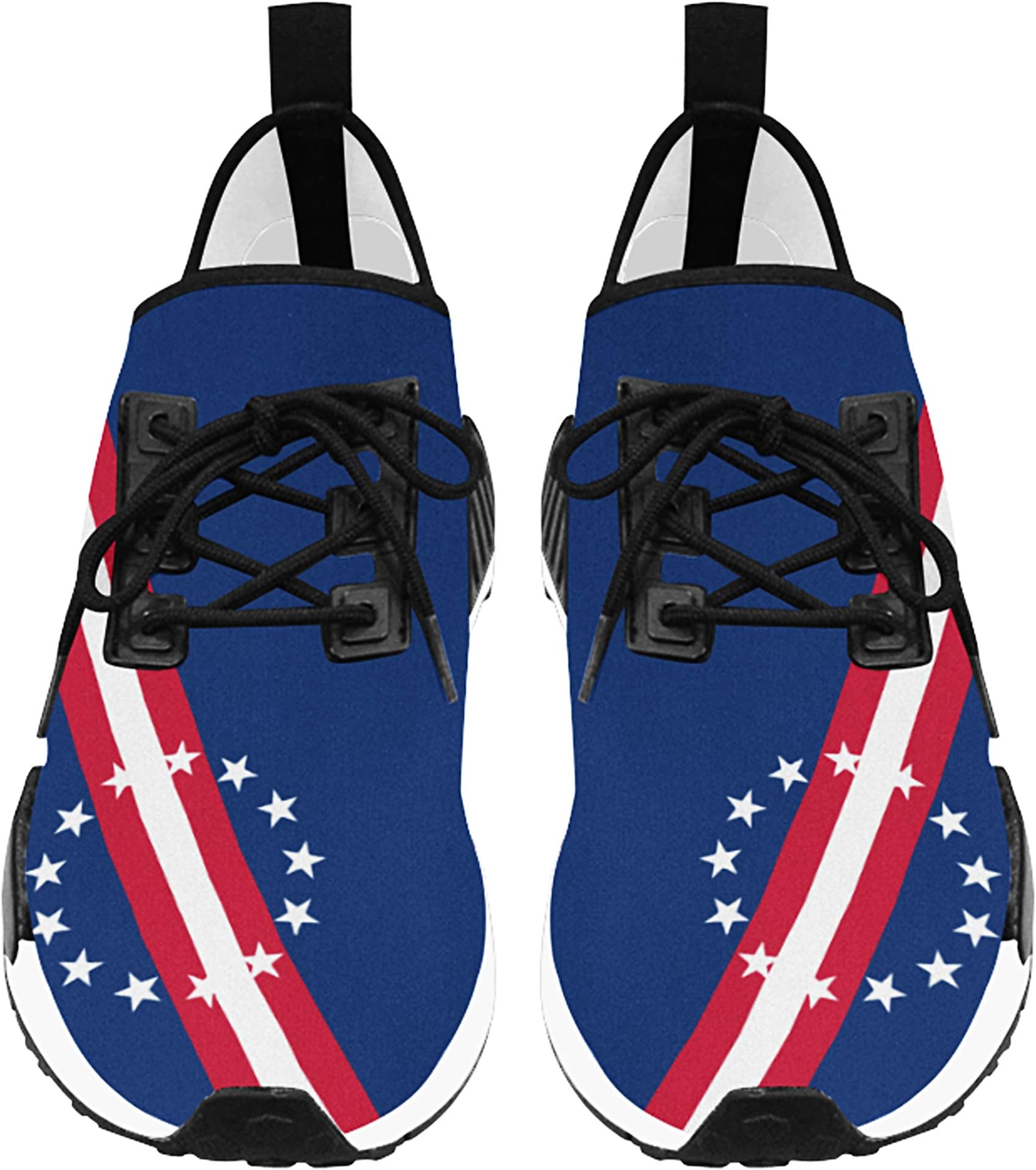 Freaky Shoes Betsy Ross Flag Sneakers - Men's Breathable Running Sneakers - USA Flag