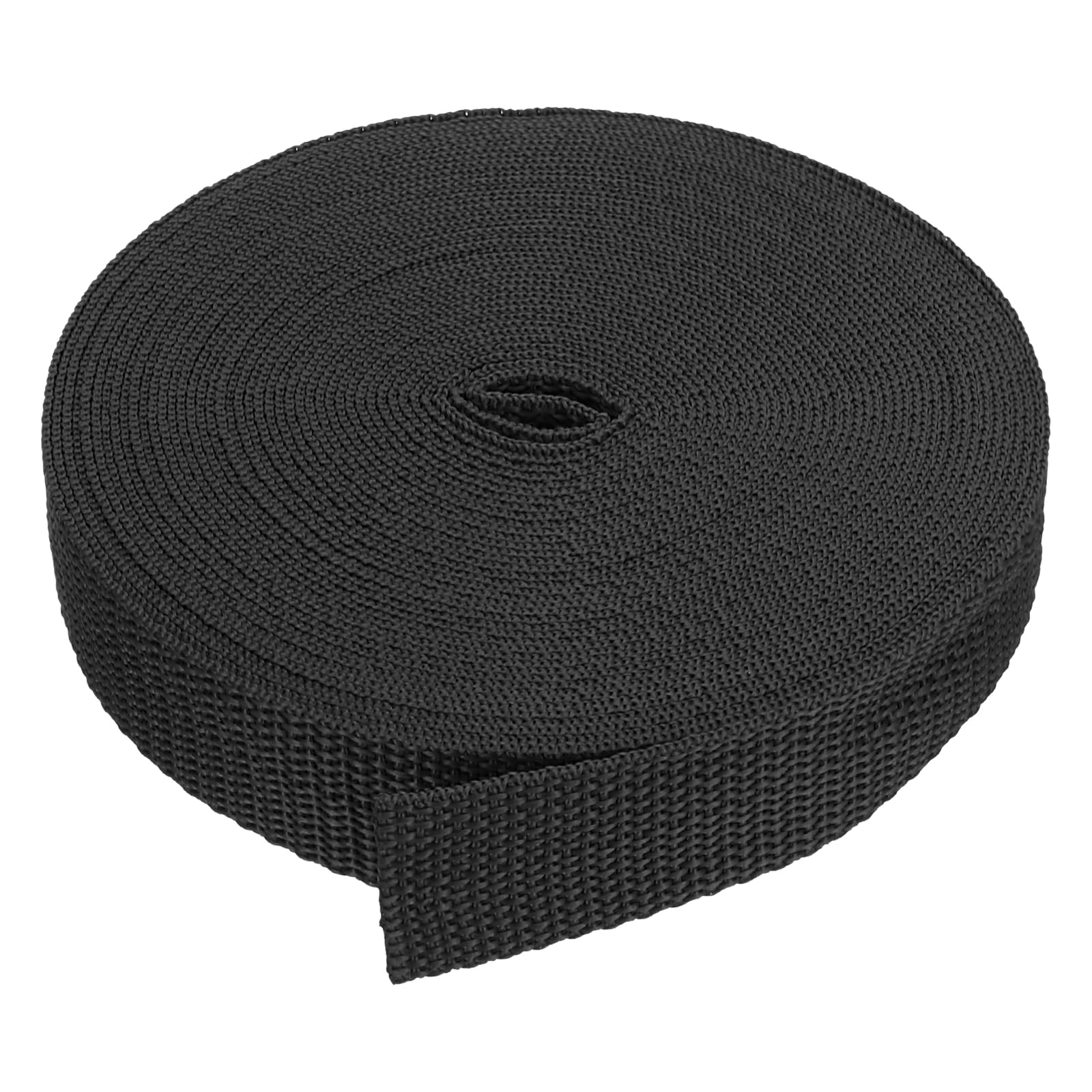 PATIKIL 9 Meters Webbing, 25mm Polypropylene Webbing Strap Heavy Webbing Roll Chair Straps for Indoor Outdoor Climbing DIY Crafting, Black