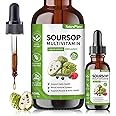 NaturePlanet Organic Soursop Bitters Liquid Drops with Vitamin B6, C, D3 Soursop Graviola Multivitamin Liquid for Immune Support and Zzz Support Gluten-Free Vegan & Organic - 2 Fl Oz, 60 ml