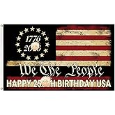 250th Anniversary USA 1776-2026,Happy 250th Birthday Banner Flag Patriotic Signs Hanging Decor With 2 Brass Grommets Outdoor Patriotic Yard Decor 3x5 Ft