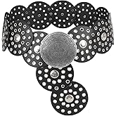 SNCEAW Western Belts for Women Wide Belts Country Concert Outfits Disc Belt Cowgirl Boho Leather Belt for Jeans Dress