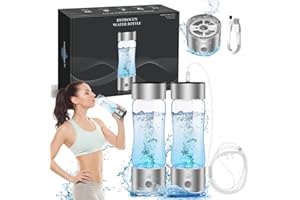 YAMPAHPA Hydrogen Water Bottle 2024 2Pack, Hydrogen Water Bottle Generator with SPE PEM Technology Water Ionizer, Hydrogen Water Machine Improve Water in 3 Minutes for Home, Office, Travel, Daily Drinking