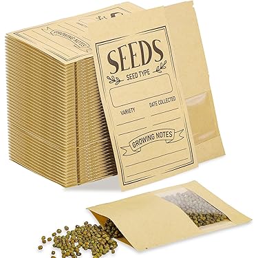 50 Sobres De Papel Kraft Autoadhesivos Para Semillas, Tamaño 8x12 Cm, Ecológicos Y Reutilizables