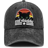 Funny Embroidered Cat Daddy Hat for Men Papa, Adjustable Cotton Dad Birthday Gifts Basebll Cap