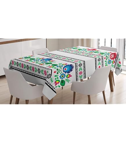Mantel Rectangular Decorativo Q-Beans - Tamaño 60x84 Pulgadas, Microfibra Lavable, Estampado Insectos Salvajes