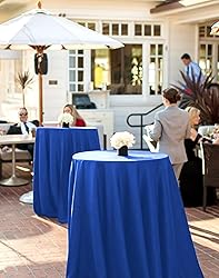 REWOMC 6 Pack Round Tablecloths - 120 Inch, Royal