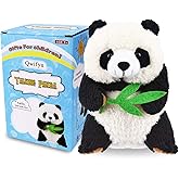 Qwifyu Talking Panda, Repeats What You Say Plush Animal Toy Buddy Panda for Boys Girls Kids Gift