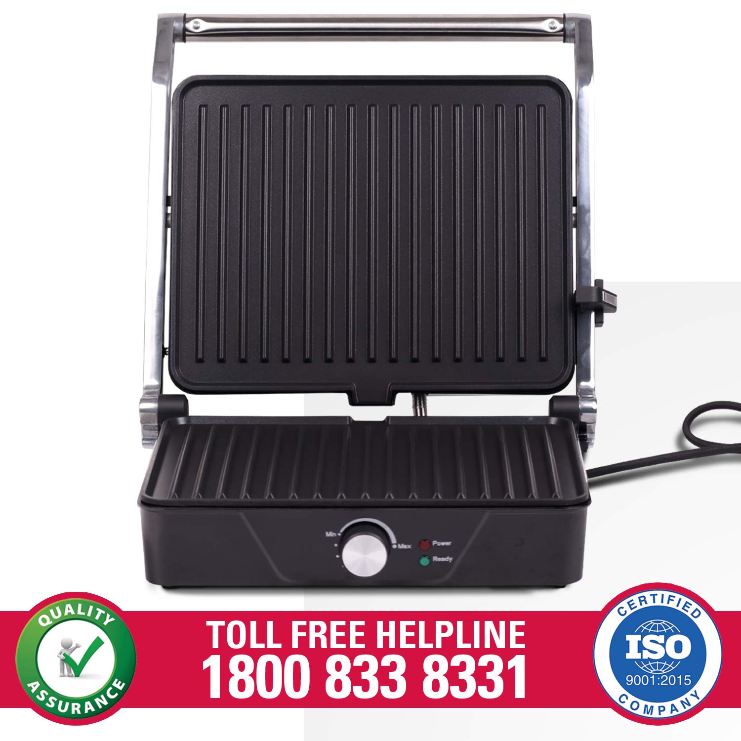 Panini Grill Sandwich Maker, Big Size to Fit 4Slice Bread 2000Watts