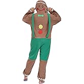 RONGTAI Unisex Adult Costume One Piece Pajamas Overall Halloween Costume Christmas Sleepwear Jumpsuit (US, Alpha, Small, Regular, Regular, Gingerbread green)
