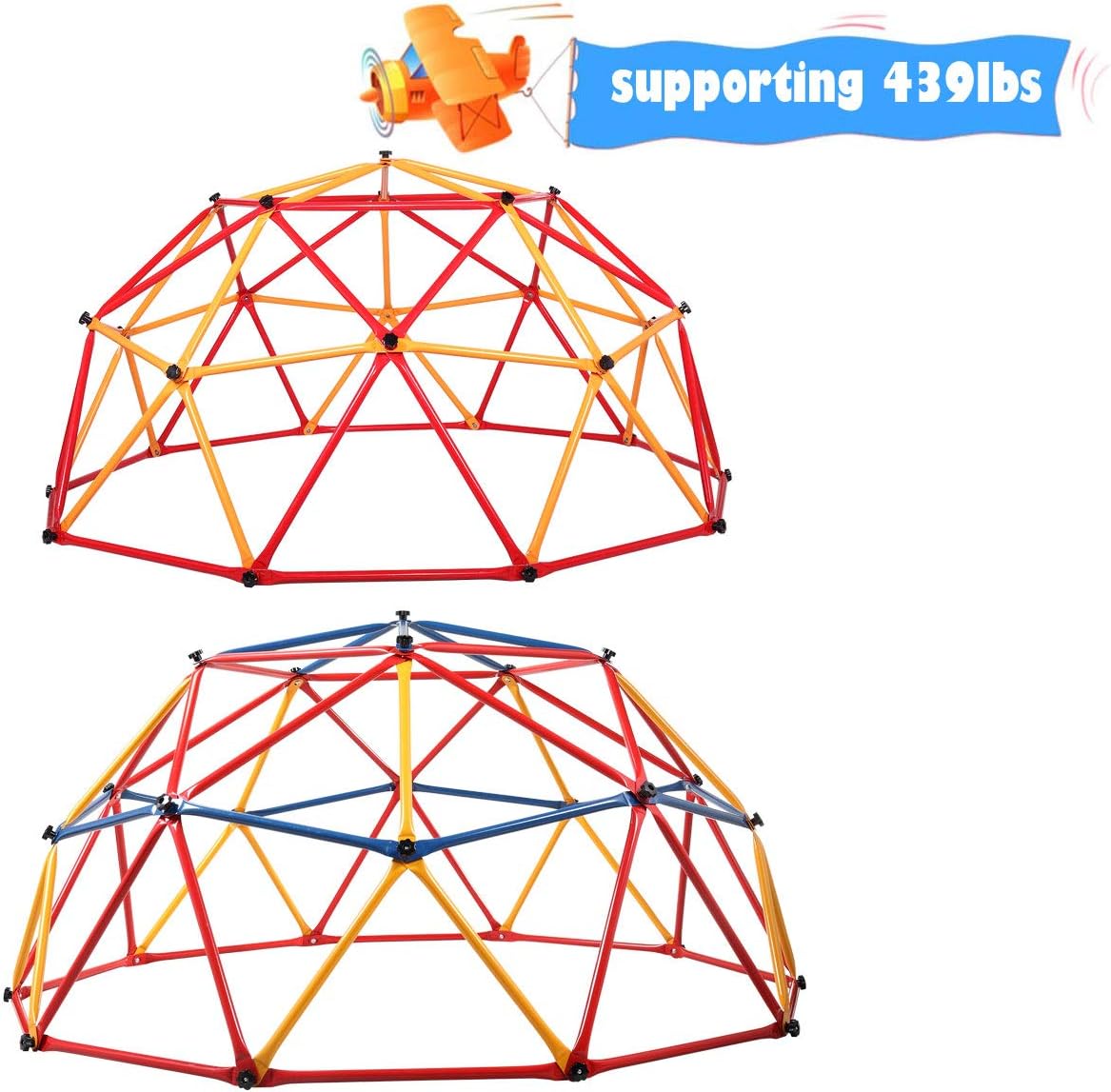 JAXPETY New Indoor Outdoor Dome Climber Playground Children Kid Swing Set Climbing Frame Backyard Gym Develop Confidence: Toys & Games