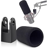YOUSHARES HyperX Quadcast Mount Adapter with Microphone Covers Foam, Compatible with for HyperX QuadCast Microphone, Replacement Quadcast Adapter for HyperX Quadcast Boom Arm