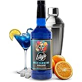 Blue Curacao Syrup for Cocktails, Made with Real Cane Sugar | 32oz, 1 Pack | Blue Curacao Syrup for Drinks, Mocktails &amp; Soda | Each Bottle of Cocktail Syrup Makes Up to 64 Drinks, 2 Year Shelf Life