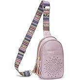 APHISON Small Sling Bag Fanny Packs Cell Phone Purse Vegan Leather Crossbody Bags for Women Chest Bag with Adjustable Strap Purple