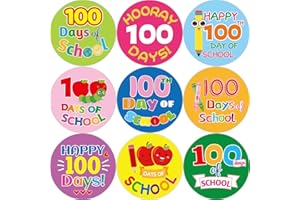 FANCY LAND 100 Days of School Stickers for Kids Happy 100th Day Smarter Stickers for Teacher Reward Motivation 200Pcs