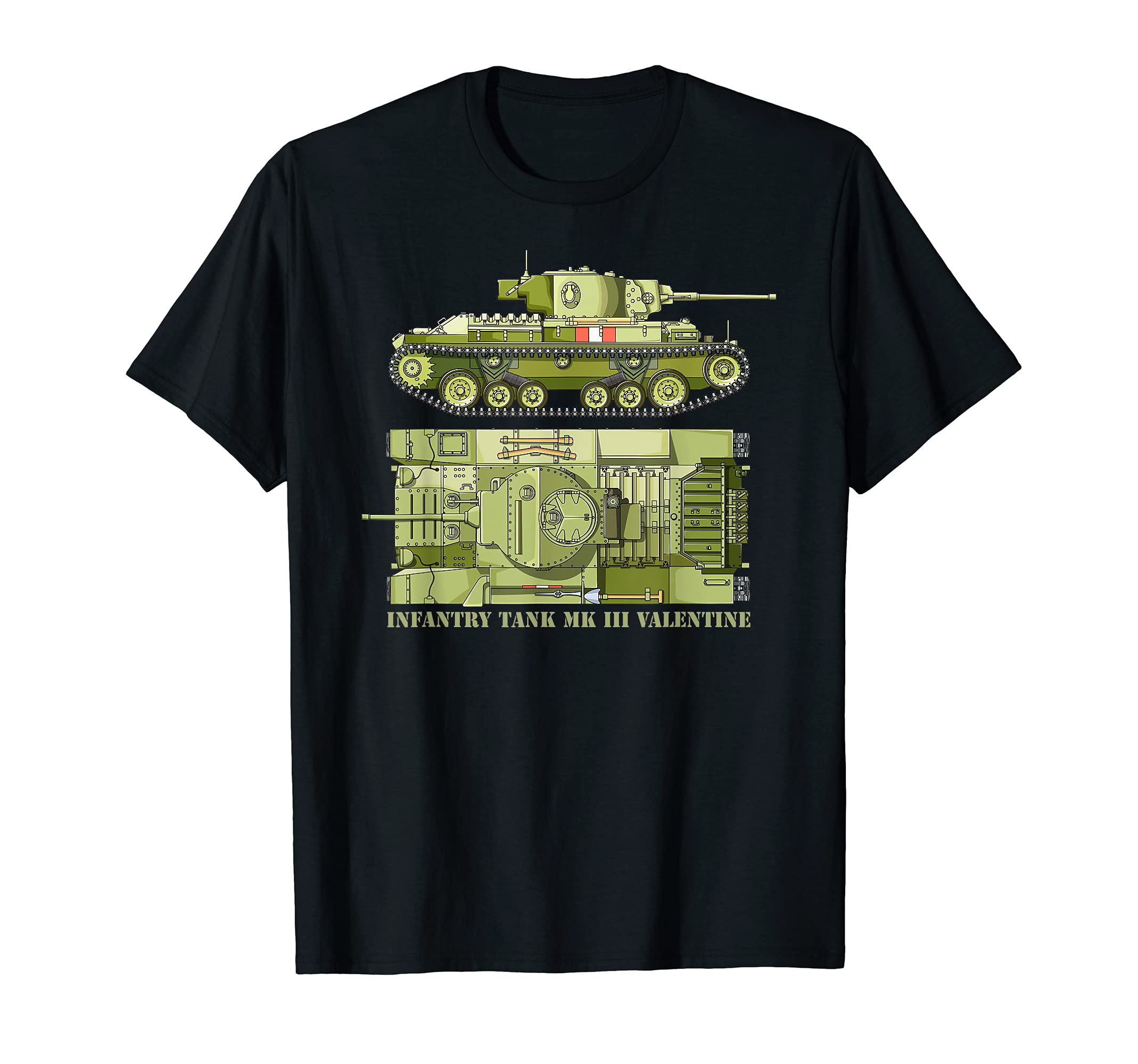 Mark III Valentine Infantry Tank British WW2 Tanks Diagram T-Shirt