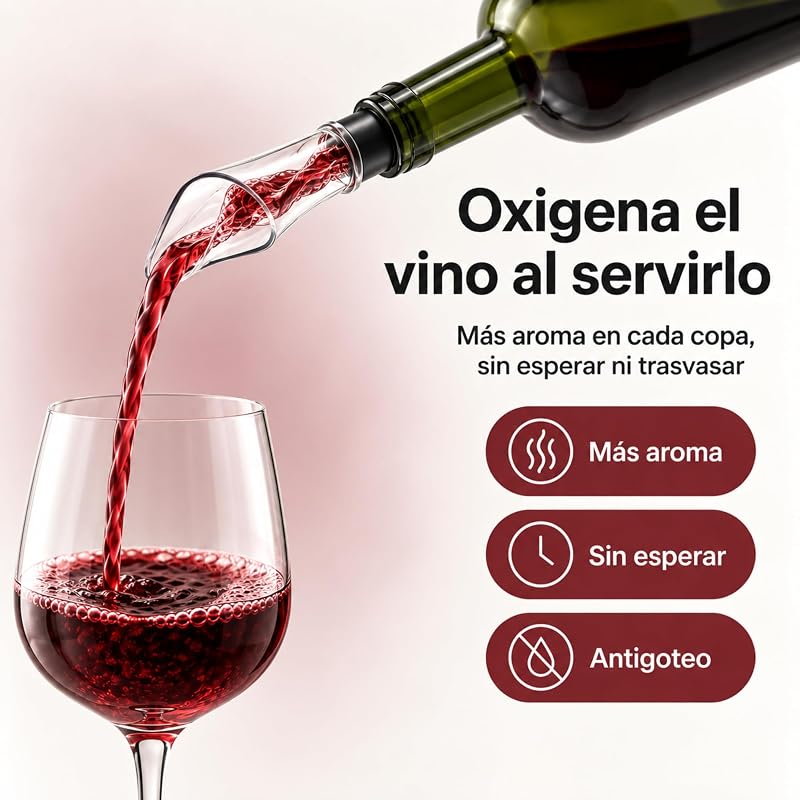 VYNOR | Pack Aireador y Tapón de Vacío Accesorios Vino | Kit regalo — foto 3 de 6