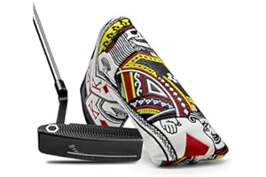 BAIRBRE Golf Club Covers Poker Diamond King Driver Cover Fariway Wood Headcover 3 Wood Hybrid Head Covers Blade Putter Cover Mallet Putter Haedcovers with Magnetic Closure for Most Brand