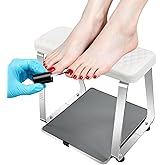JODSONE Pedicure Foot Rest with a Soft Cushion and Wheels Manicure Foot Rest Trolley for Foot for Easy at-Home,Stainless Stee