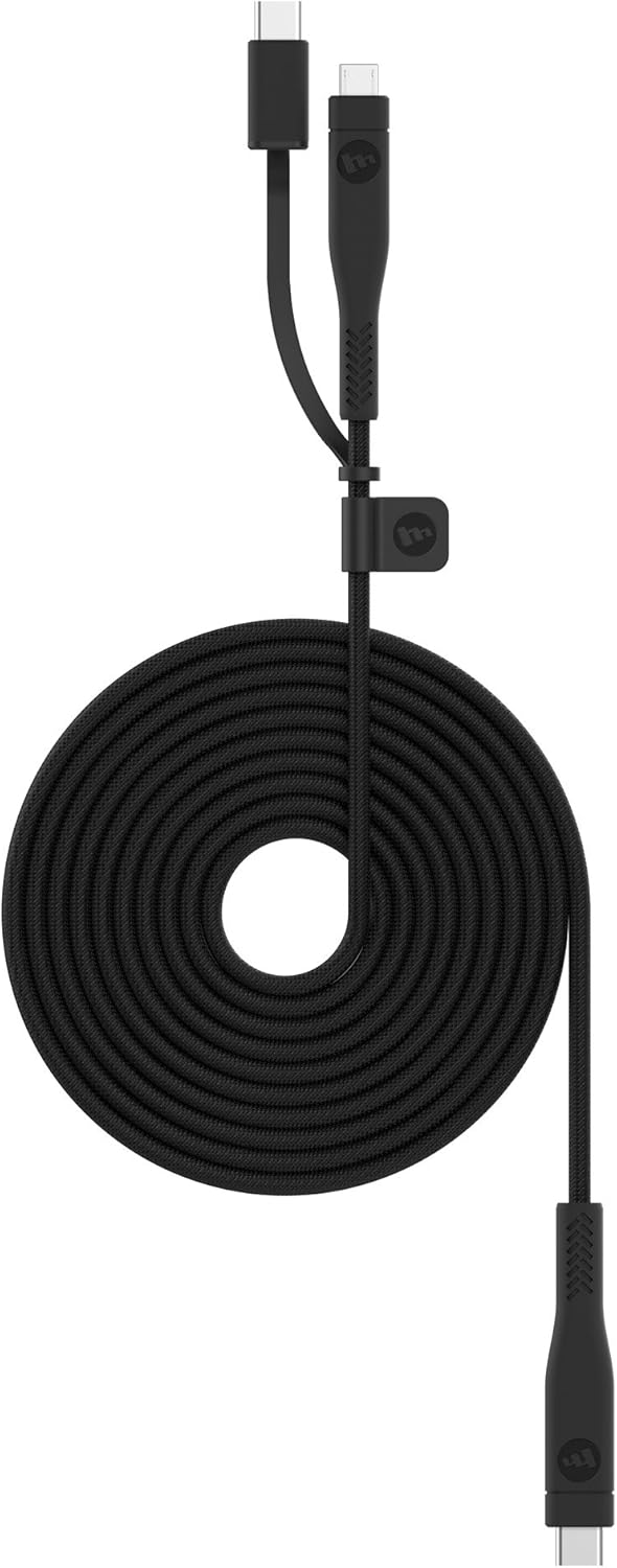 mophie 3639_PRO-2N1-2.0-CC-2M-BLK 2 m PRO 2.0 USB C-C Switch-Tip Micro Cable - Black, (2M) EU