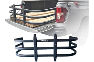 LYSAUGLAT Ajustable Retractable Truck Bed Extender, Aluminum, Tailgate Extension, Drilling Needed, Fits for Toyota Tacoma, Nissan Frontier, Chevy Colorado, GMC Canyon, Ranger, Gladiator, Ridgeline (51"-60")