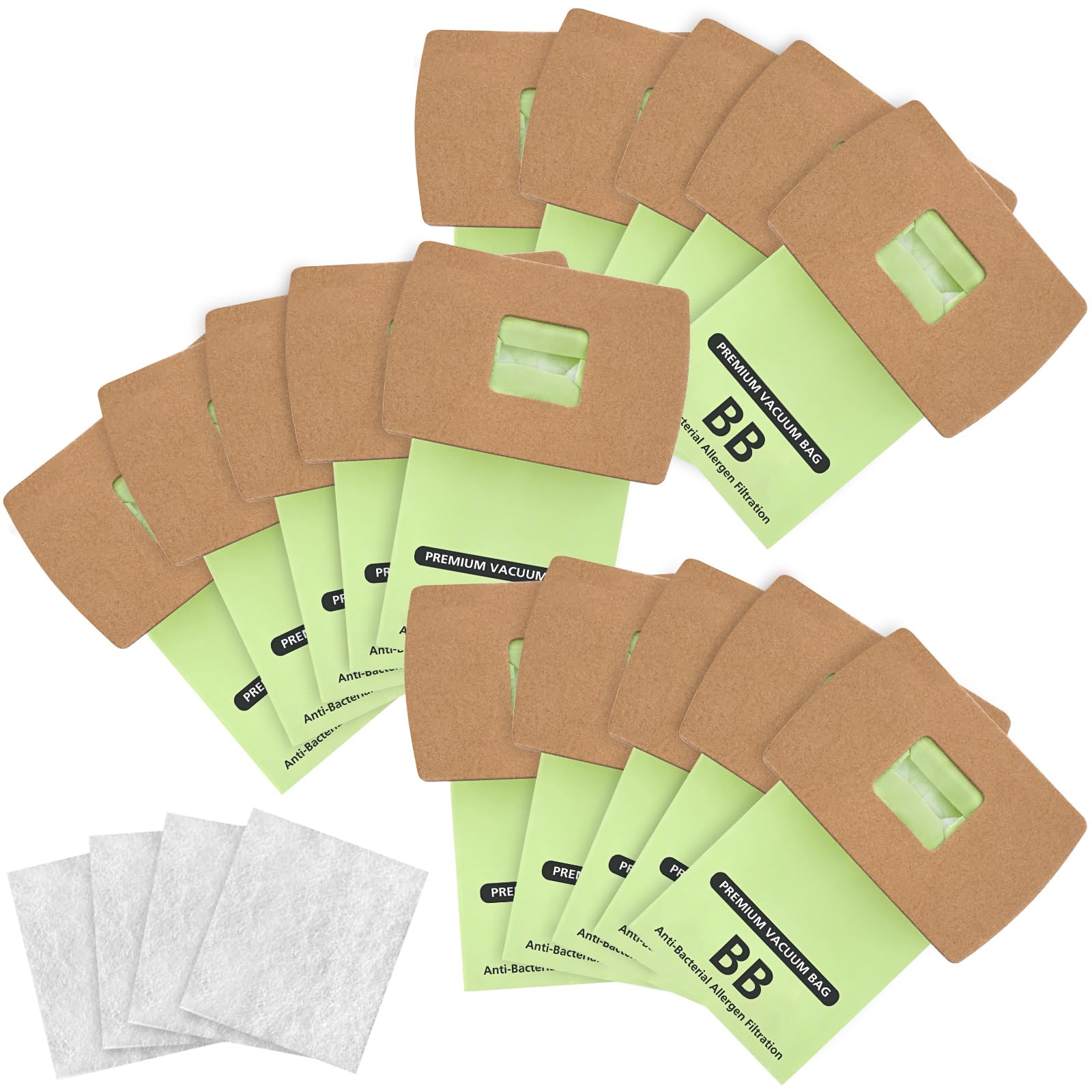 PKBB12DW Type BB Compact Canister Vacuum Bags Replacement for Oreck