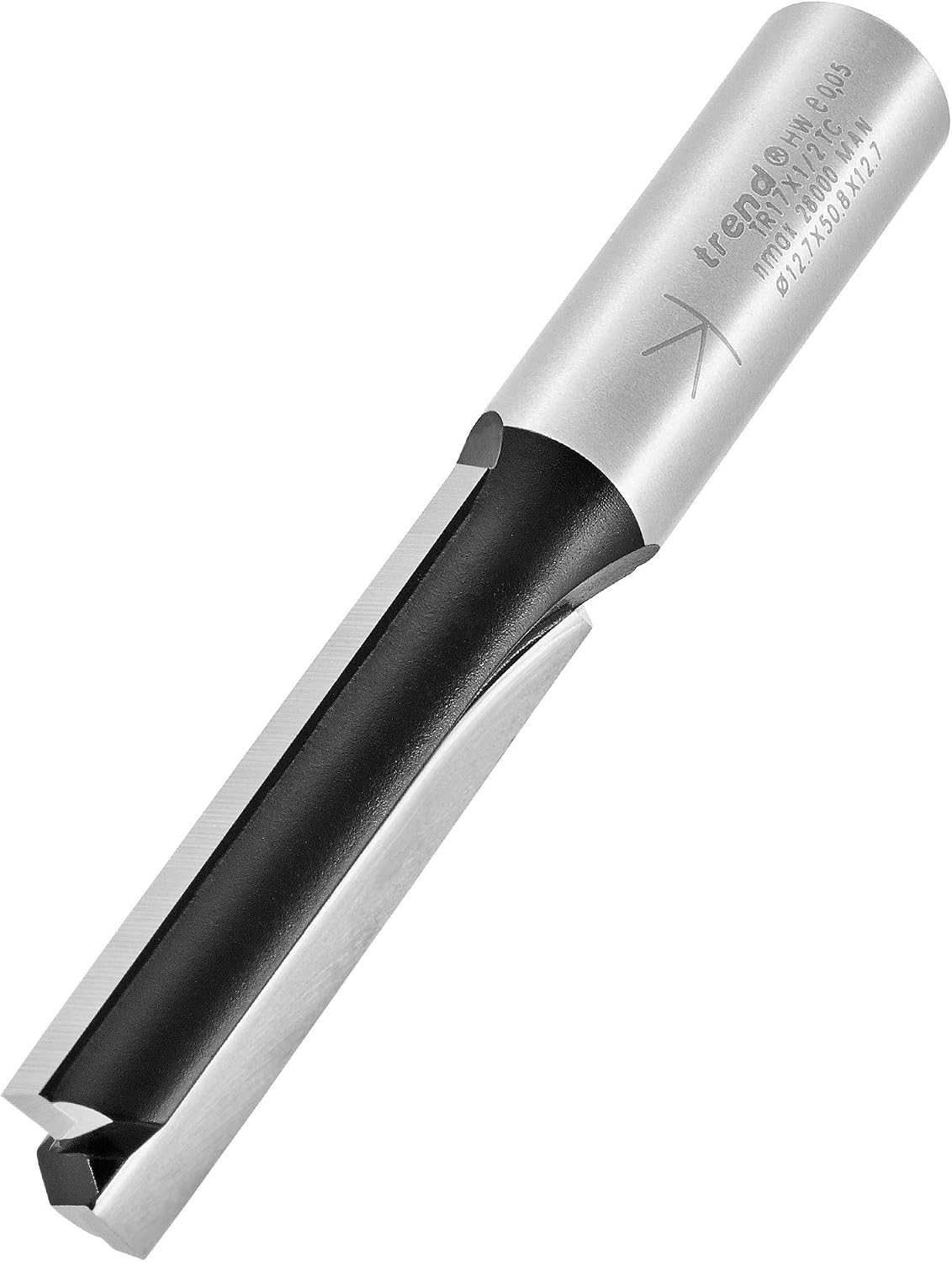 Trend Trade Straight Two Flute Router Cutter, 1/2 Inch Shank, 12.7mm Cut Diameter & 50mm Cut Length, Tungsten Carbide Tipped - Image 3