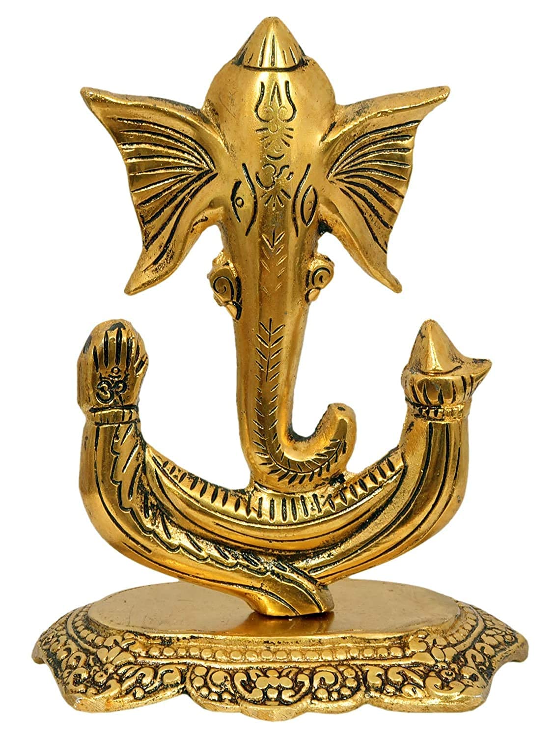 Wonder Care | Ganesha Statue Sculpted in Great Detail in Ivory Antique Finish - Ganesh Idol for Car | Home Decor | Mandir | Gift | Hindu God Idol — image 1