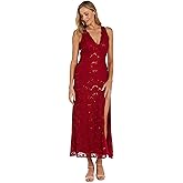 NIGHTWAY Womens Glitter Lace Gown