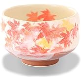 Mino Ware Mini Matcha Tea Bowl, 3.7 inch, Momiji-Maple Red, Japanese Pottery, Ceramic, Small Tea Bowl, Sake, Gift, Chawan, 5.4 floz