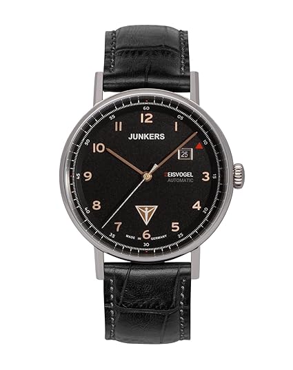Junkers Herren Analog Automatik Uhr mit Leder Armband 67545