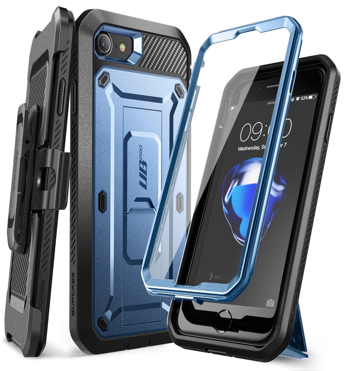SUPCASE for iPhone SE 3rd Generation / iPhone SE 2nd Generation / iPhone 7/ iPhone 8 Case (Unicorn Beetle Pro), with Screen Protector & Stand & Holster Rugged Phone Case for Apple iPhone SE, Tilt