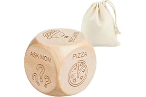 HD WOOD CRAFT Date Night Dice for Couples, Food Cube Game, Anniversary Wooden Gifts, Date Night Dice with Spice up Your Intimate Life, Romantic Wood Couple Date Night Ideas, Gifts from Girlfriend (Food C1)